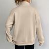 Women's High Neck Zip Up Long Sleeve Sweatshirt Color Trendy