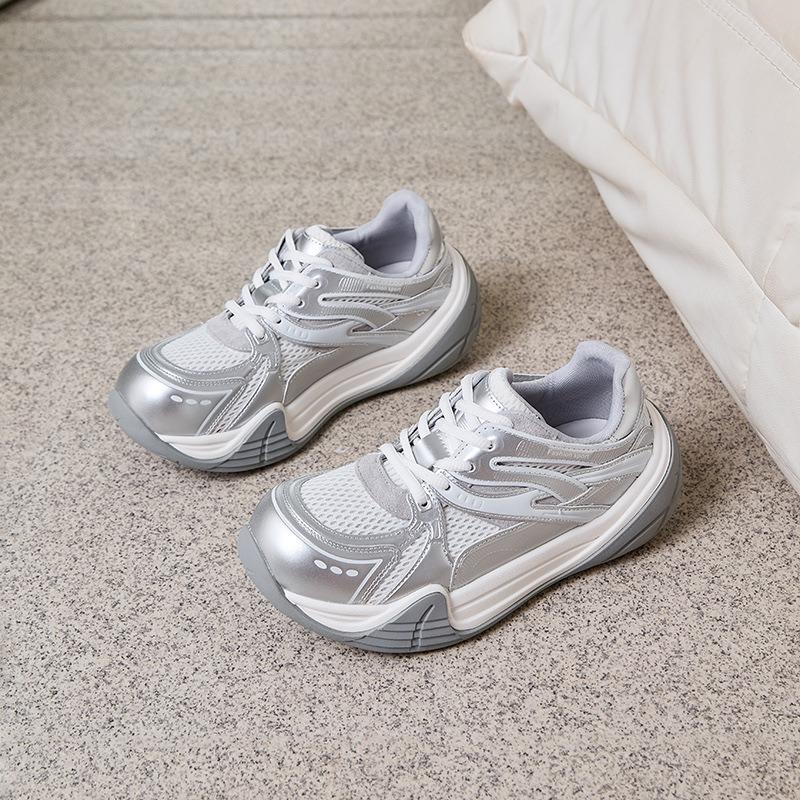 thick-soled dad shoes women's summer mesh thin lightweight color matching casual sports shoes