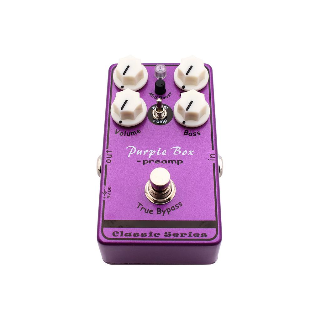 MOSKYAUDIO Guitar Effects Pedal Purple Box Overdrive Preamp Boost Compressor Wide Dynamic Tone Control True Bypass