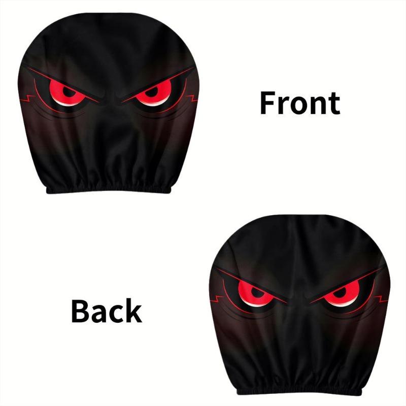 2PCS Funny Cartoon car headrest Cover, Cute Funny Eyes, Suitable for Halloween, Christmas car Universal Elastic Models Funny Decoration