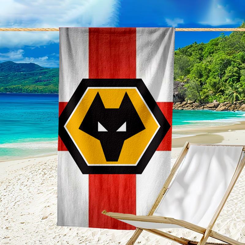 Strandtuch mit Aufdruck des Wolfs-Teamemblems, superweiche Mikrofaser, perfektes Geschenk zum Geburtstag, für Pool, Strand, Reisen, für Familie und Freunde