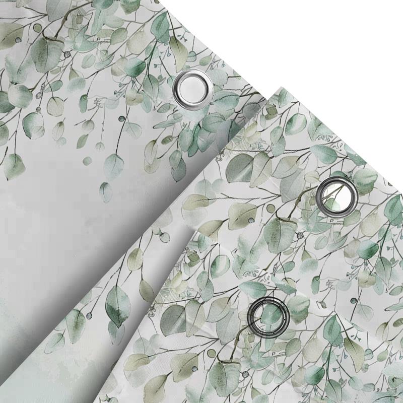 Minimalist Modern Green Plant Style Home Decor Shower Curtain Waterproof and Durable Easy to Clean and Maintain  Non Transparent