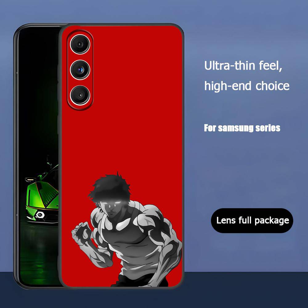 Baki H-Hanma Anime For Samsung Galaxy S23 S24 S25 Ultra S22 Plus S21 Black Soft Case Waterproof Soft Case