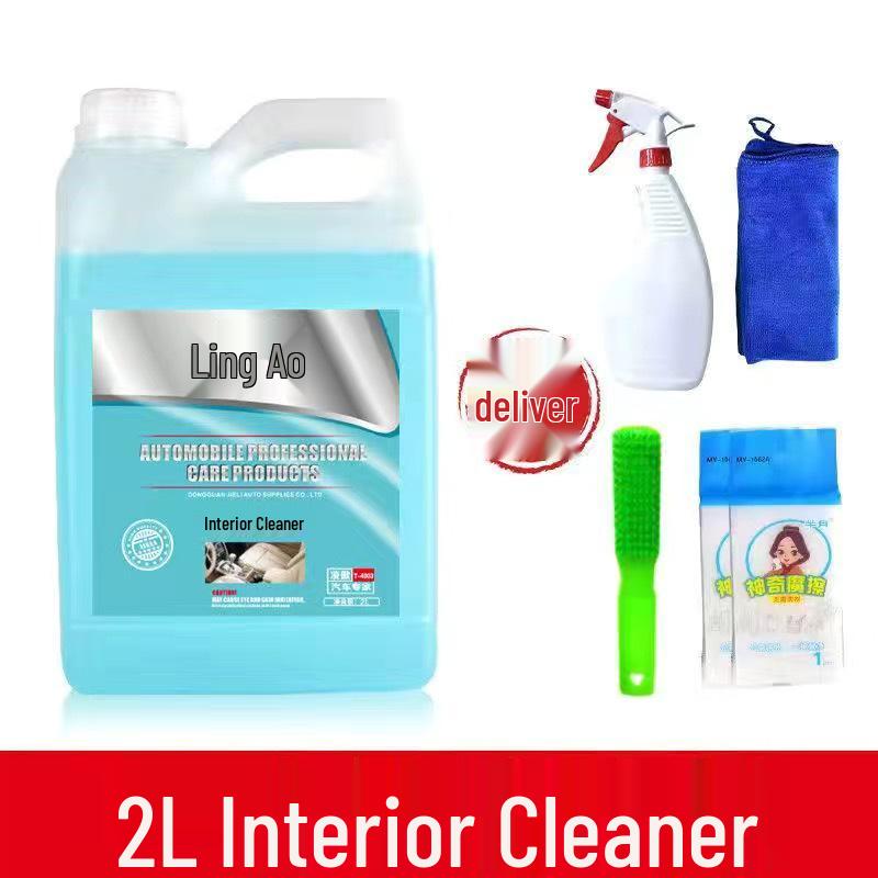 

Очиститель ткани и кожи салона автомобиля - Замша, Потолок и Удалитель пятен с сидений 2L + Gift синий