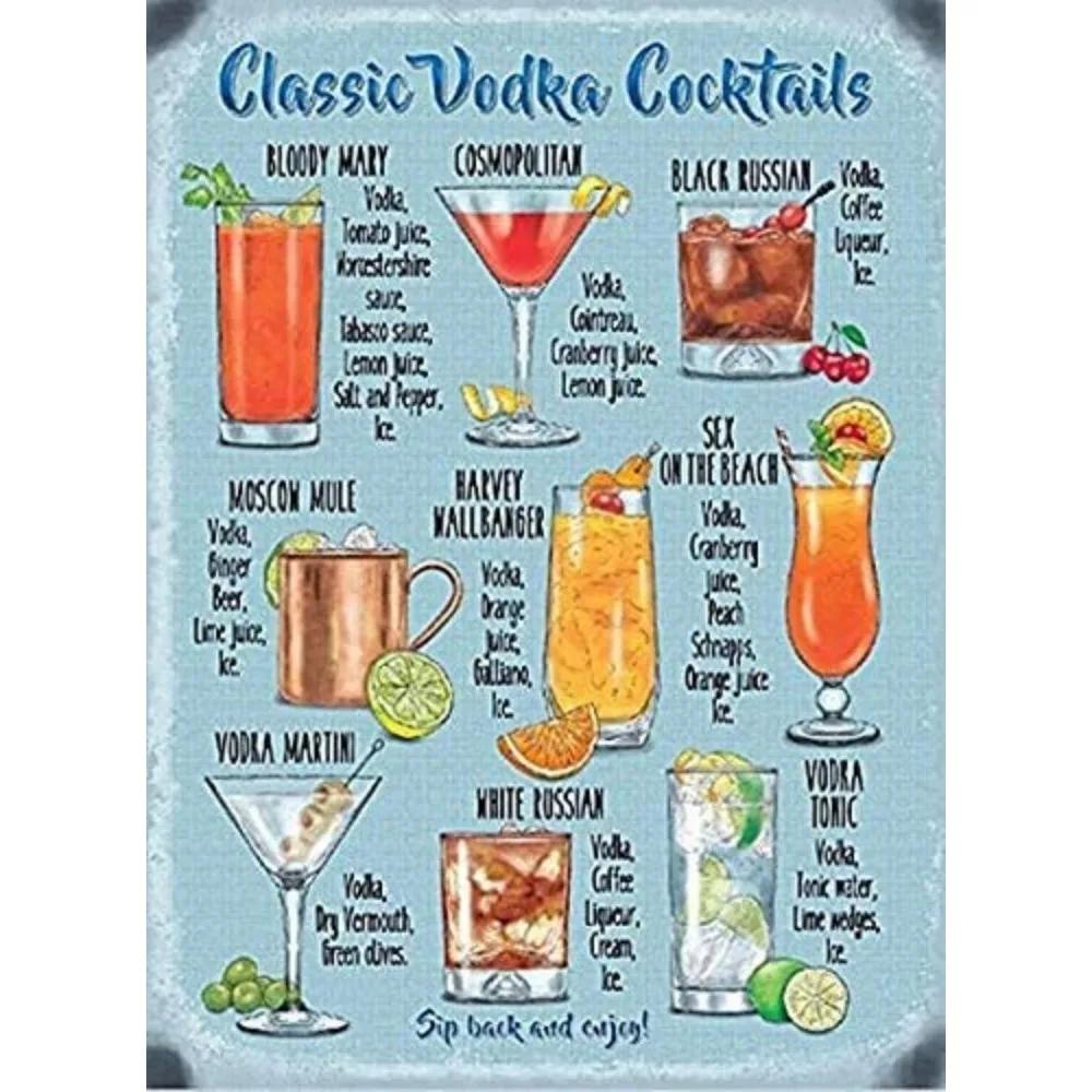 Sinal de Lata de Metal para Menu de Coquetéis Retro Guia para Amantes de Mixologia Bar Pub Corrente de Ferro Pendurador Decoração Bebida Alcoólica Pôster Rústico