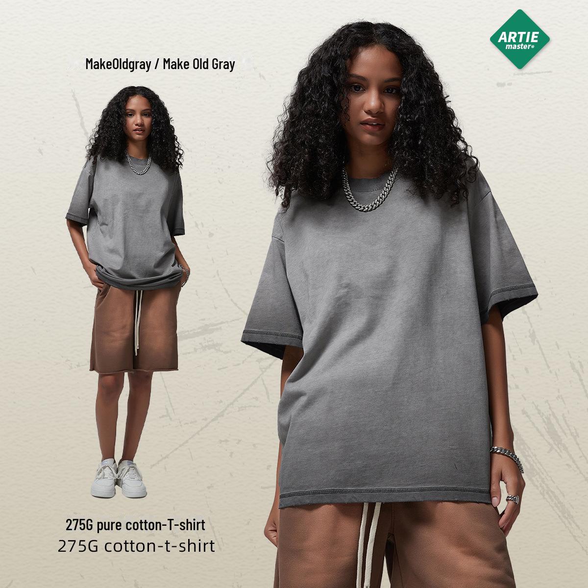 

Мужская ретро-футболка ARTIE | Коллекция весна/лето 2024: 275 г Мытый, обжаренный, цветной, со старым краем XL