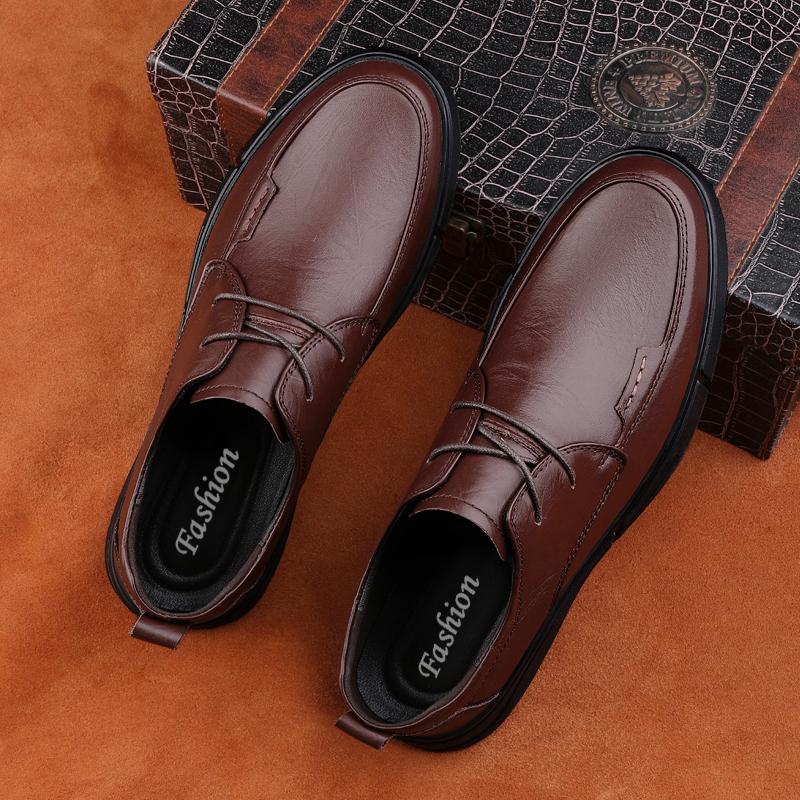 Genuine Leather Men Formal Shoes Luxury Comfy Formal Dress Footwear Outdoor Man Business Shoes Leisure Walk Derby Shoes Sneakers