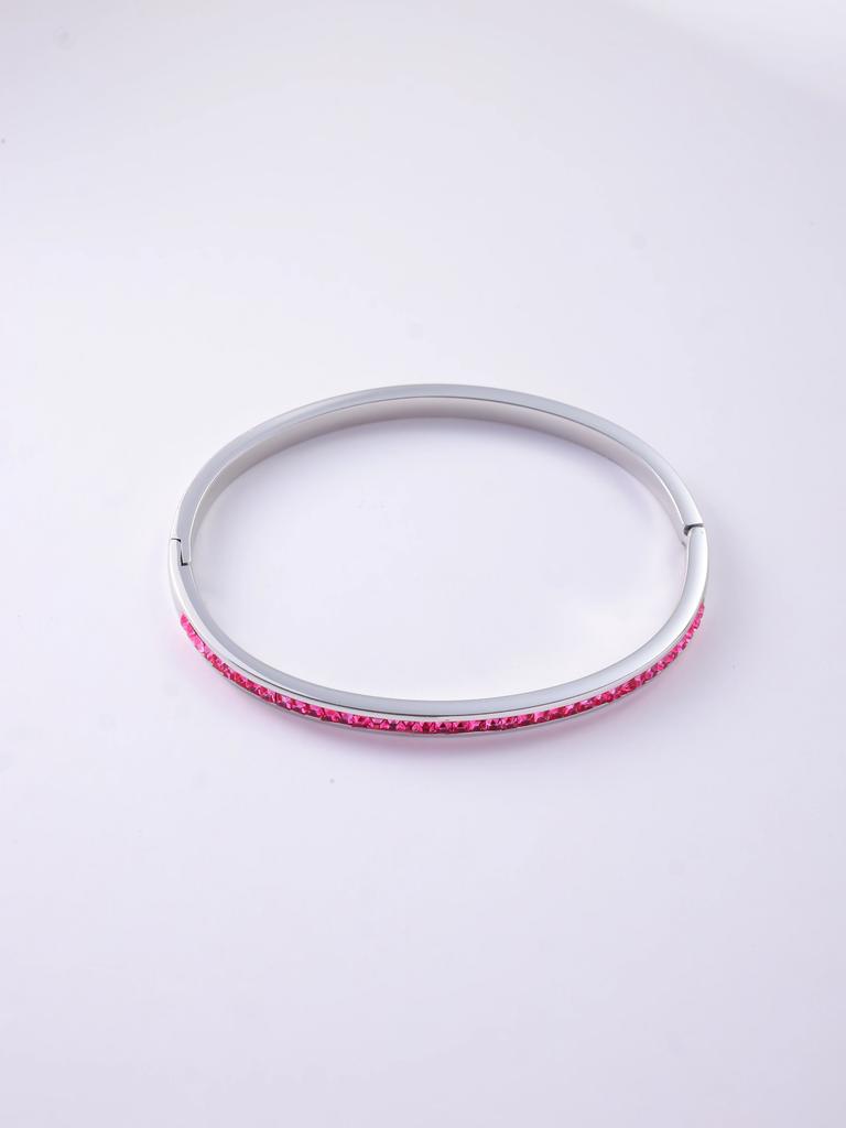 CARLIDANA Luxury Colorful Orange Enamel Bangles Bracelets for Women Party Gift Fashion Bangles Original Stainless Steel Jewelry