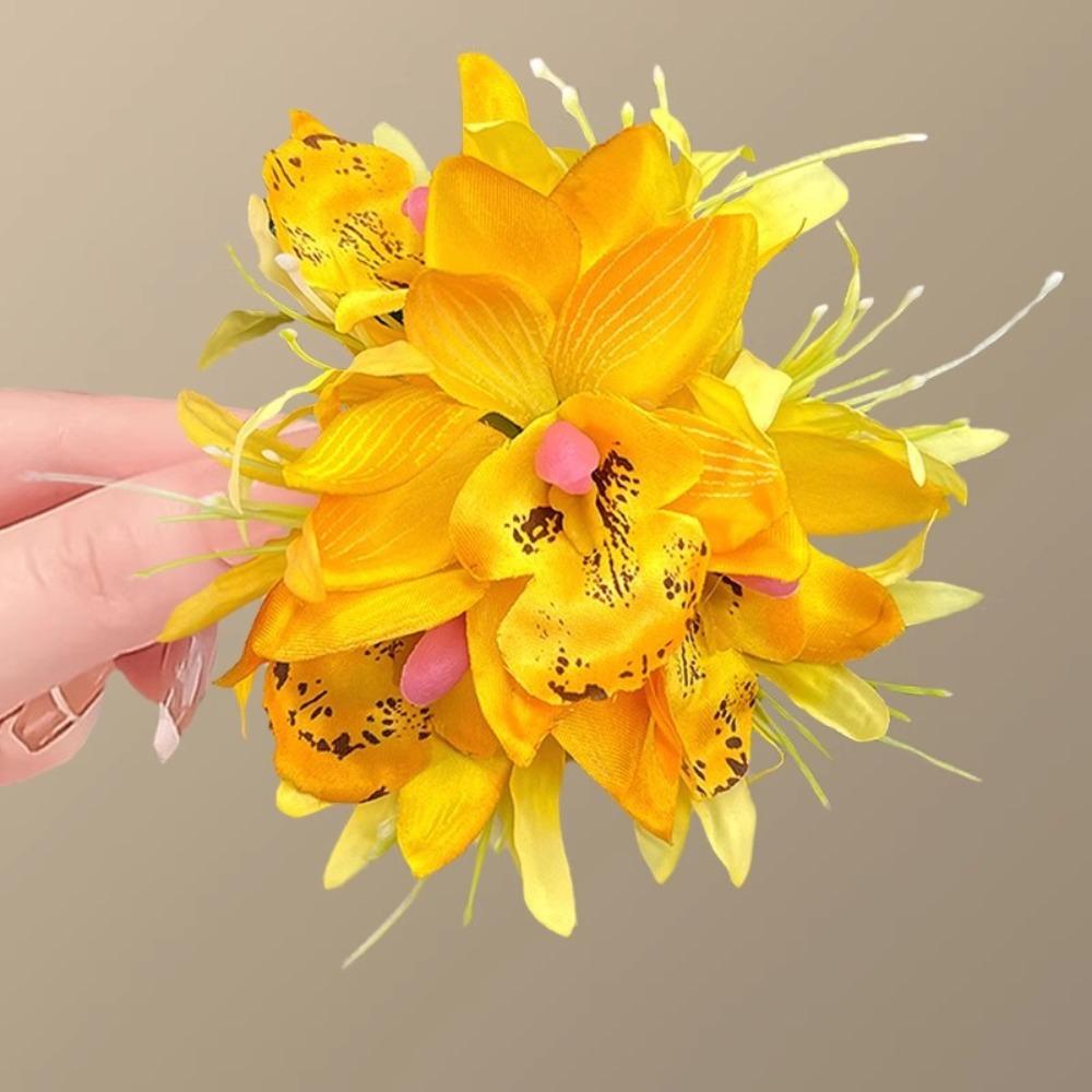 Elegante Blume Haarklammer 3D Exquisite Florale Haarklammer Stoff Frisch und Süß Seitenhaarklammer Für Hochzeiten Partys und Tägliches Tragen