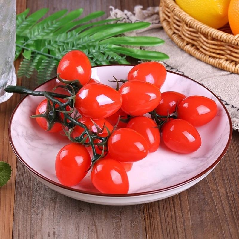Realistic Artificial Cherries Tomatoes Fruit for Festival Decoration Basket Display Classroom Teaching Aid Photography