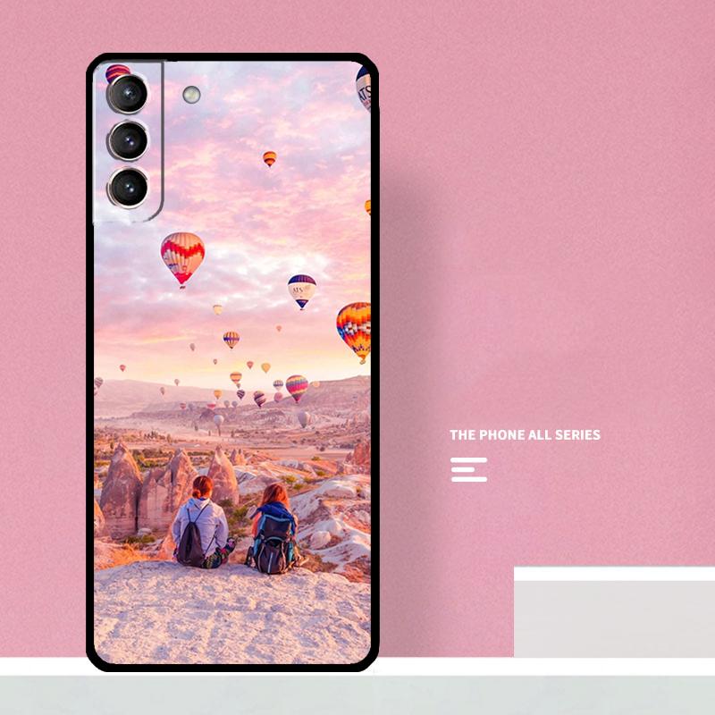 Hot Air Balloon Travel Mountain Phone Case For Samsung Galaxy S26 S23 Ultra S20 S21 S22 S24 S25 Plus S10 S25 FE Cover Coque