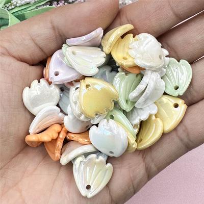 Materiali Fai-da-te Fatti a Mano di Alta Qualità Collane Gioielli Marcatura per Orecchini Gioielli per Capelli Perline a Petalo Acrilico 15.2*15.7mm 50pz/set