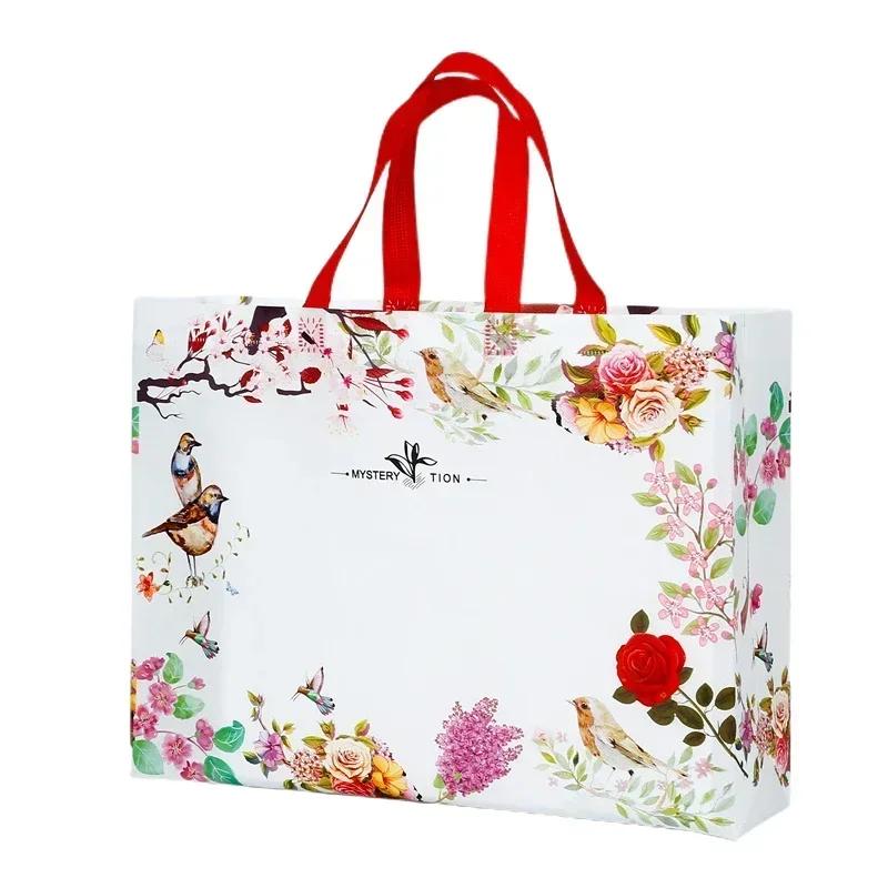 10pcs Coated Non-woven Fabric Bag Clothing Nonwovens Pack Handbag Environmentally Friendly Gift Shopping Packaging Pouch