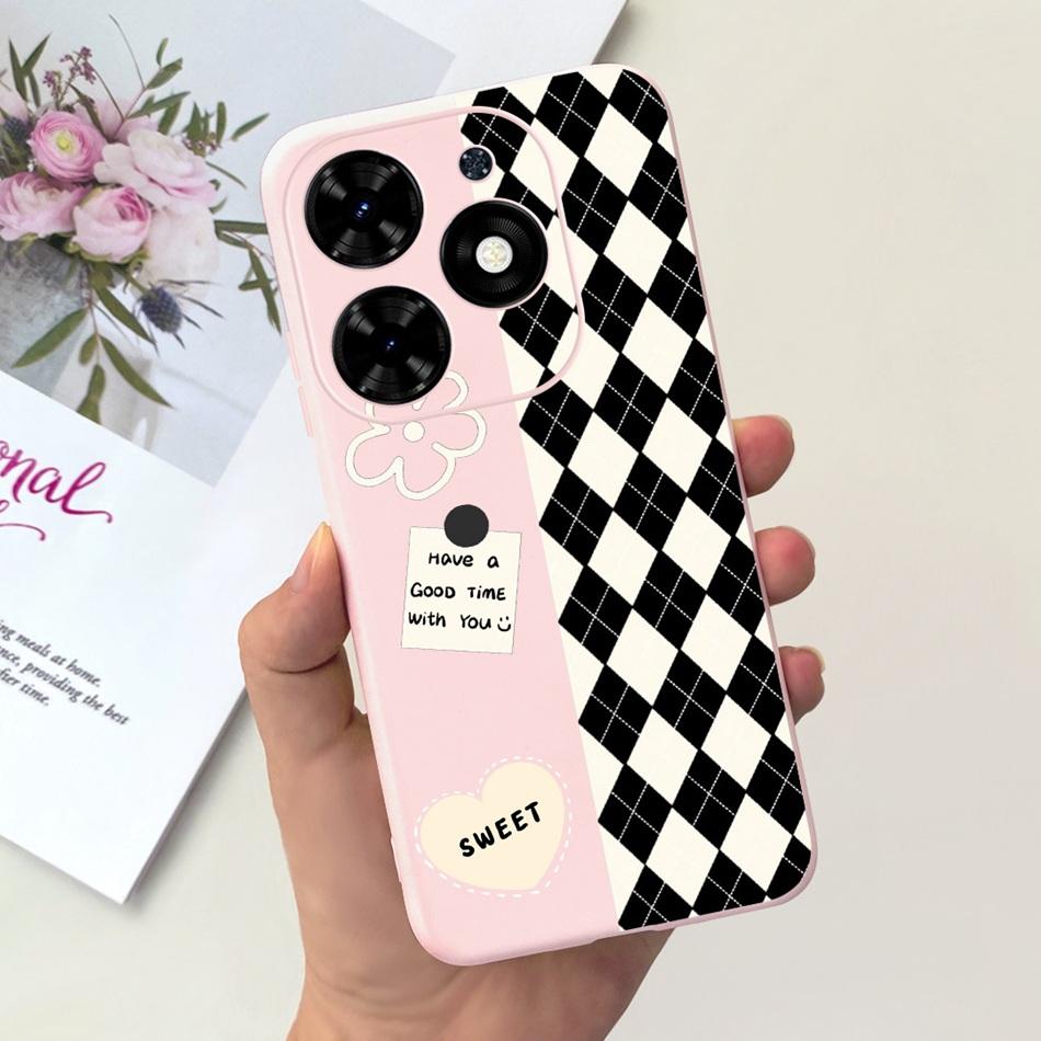 For Tecno Spark Go 2024 Case Cute Flower Love Pattern Candy Color Soft Silicon Slim Phone Back Cover For Spark Go (2024) BG6