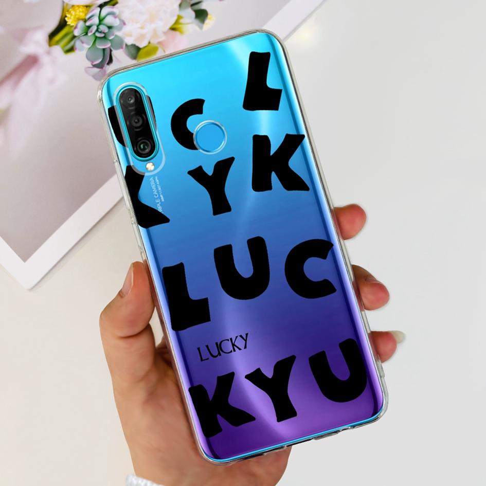 For Huawei P30 Lite Case MAR-LX1M MAR-L21A MAR-LX1A Cute Astronaut Cover Clear Silicone Bumper For Huawei P30 Pro Lite P 30 Capa