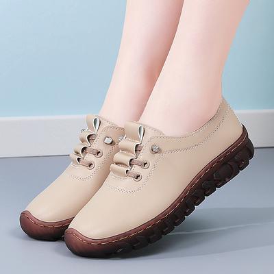 Women Soft Loafers Slip On Casual Summer Black Breathable Leather Moccasins Sneakers Shoes