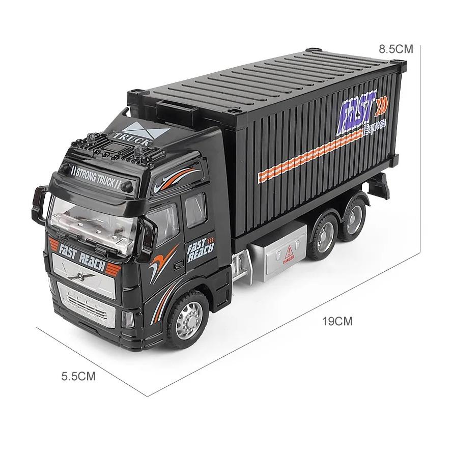 1/32 Simulations-Container-LKW Trägheits-Transportfahrzeug Baufahrzeug Kinderspielzeugauto Junge Großer LKW Rückziehauto