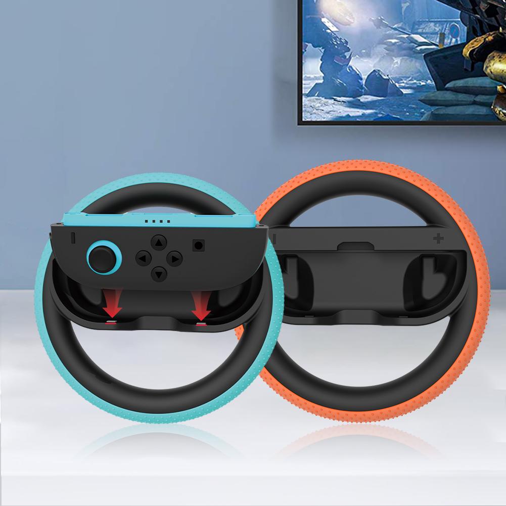 1/2Pairs For Nintendo Switch 2 Racing Steering Wheels with Silicone Pad L/R Handle Steering Wheel Game Controller Accessories