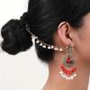 Bohemian Geometric Pearl Tassel Earrings: Water Drop Flower Design for Women