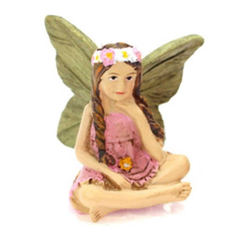 Mini Fairies Figurines Cute Clear Pattern Resin Miniature Fairy Sculpture For Fairy Garden Accessories