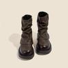 Brown Martin Boots Women's 2025 New Super Fire Folds Retro British Style Maillard Wasteland Wind Huge Good-looking Short Boots