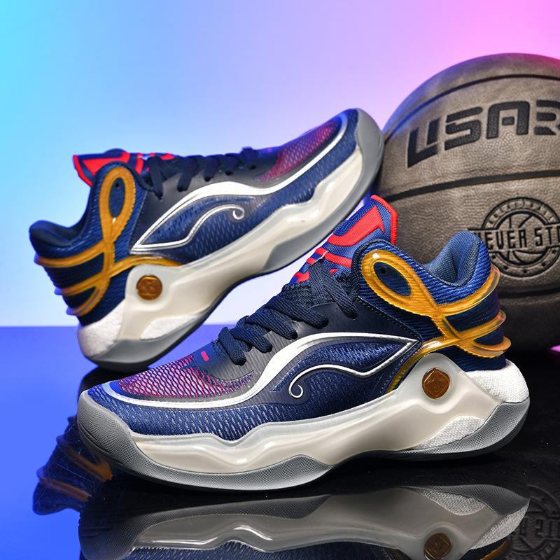 2025 New Luminous Running Shoes Real Popcorn Rubber Sole Professional Game Basketball Shoes Female Couple Sports Shoes