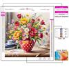 Art Vase Bouquet Diamond Painting  Full Round Diamond Mosaic Landscape Colorful Cross Stitch Kits Room Home Decor Gifts
