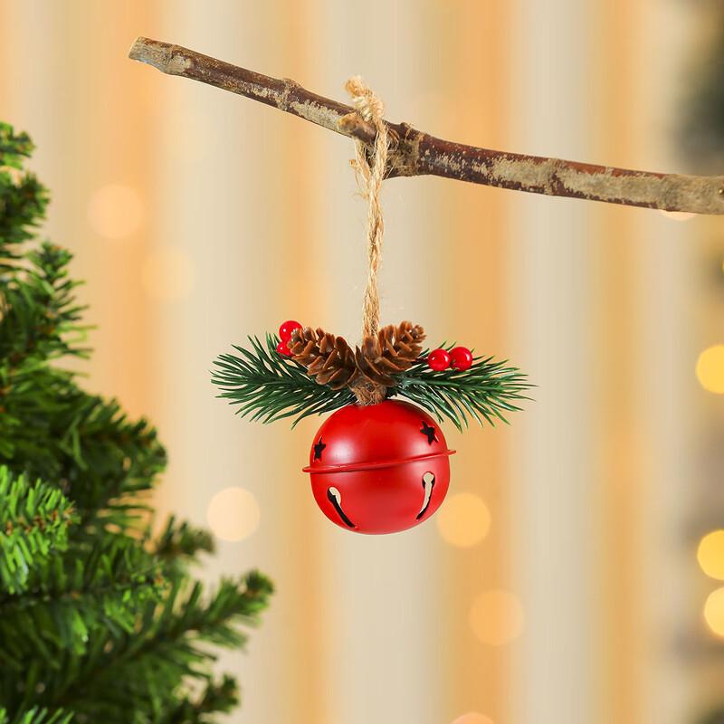 Christmas Bell Door Hanger with Red Pinecones