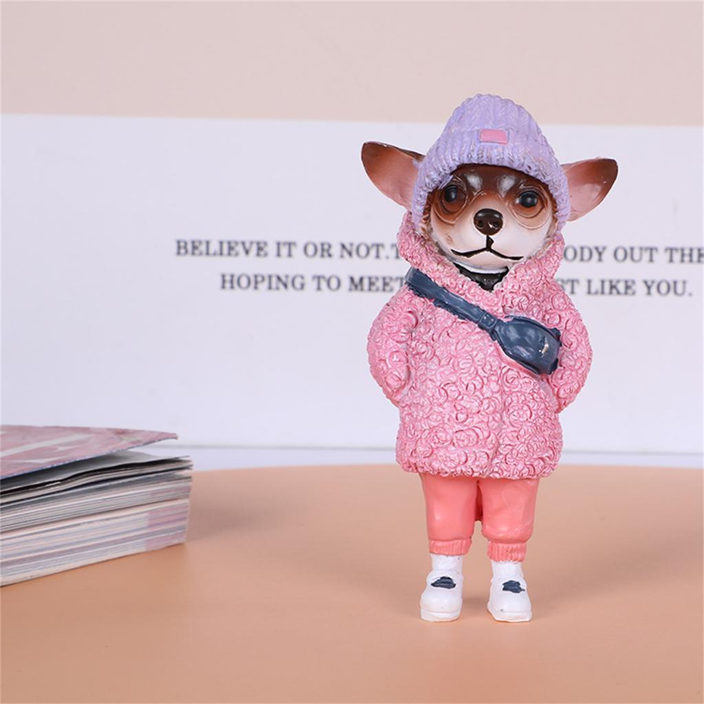 Süße modische Mogwai handgefertigte Puppen Chihuahua SharPei Hund Status Home Decor Figur Zubehör Dekore