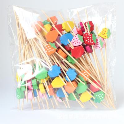 100Pcs Disposable Bamboo Skewer Sandwich Toothpicks Cupcake Picks Buffet Food Fruit Forks Wedding Birthday Party Cocktail Decor