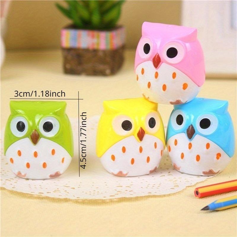 1 Stück Zufällige Farbe Mini Eulenmuster Bleistift Augenstift Anspitzer Schule