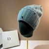 [Rabbit Fur] Water Drop Diamond Plush Knitted Hat, Winter Sweet Colored Diamond Plush Warm Soft Waxy Ear Protector Cold Hat