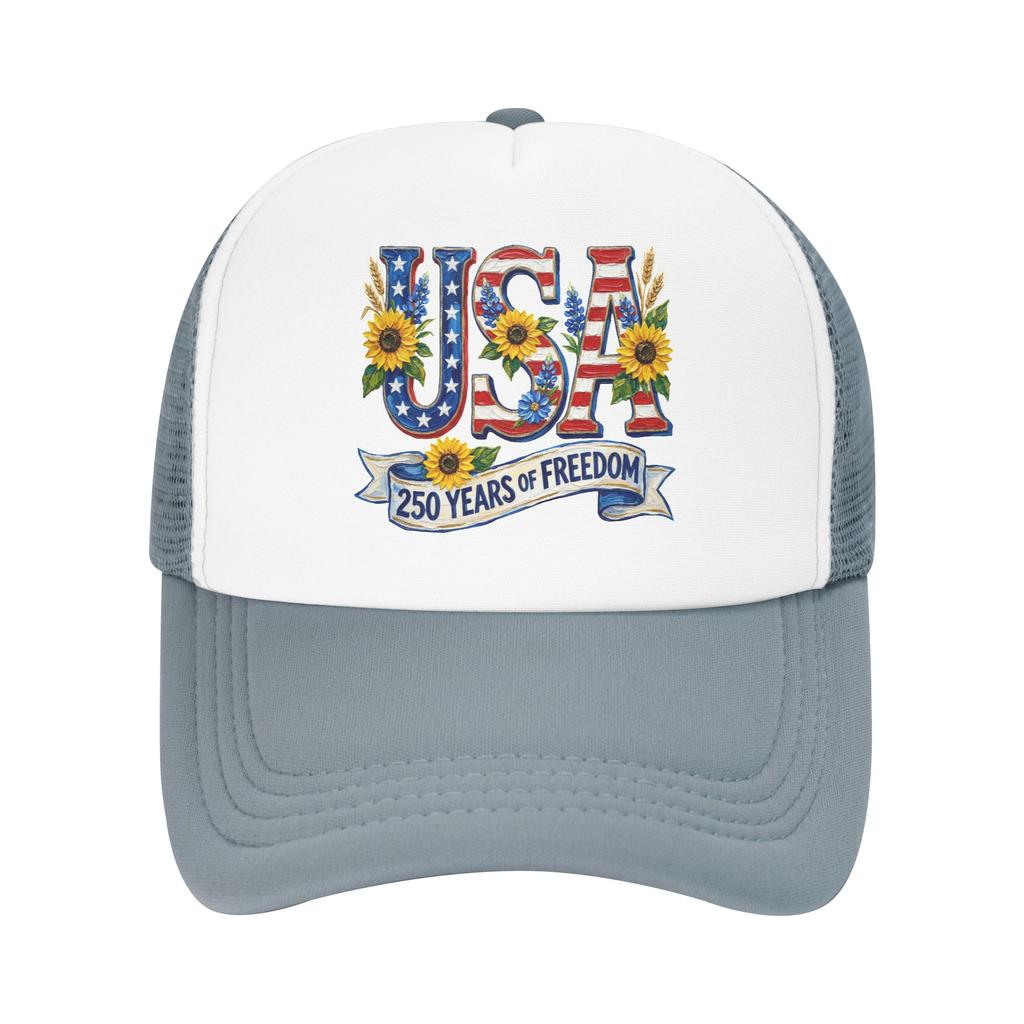 Years of Freedom Mesh Baseball Cap Adult Sport Sun Caps Independence Day Hats Adjustable Summer Trucker Caps