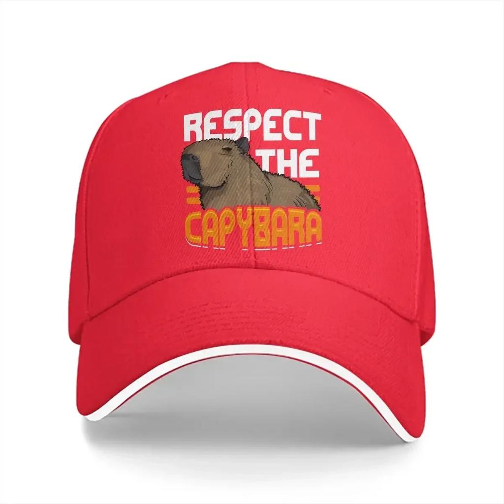 Respect the Capybara Baseball Caps Peaked Cap Capybara Animal Sun Shade Hats for Unisex Women