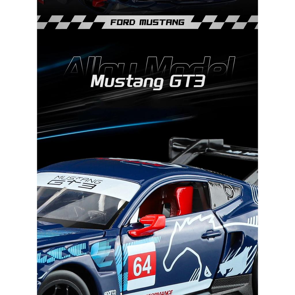 NEW 1/24 Ford Mustang GT Alloy Racing Car Model Toy Diecasts Metal Casting Sound and Light Car Toys For Children Vehicle
