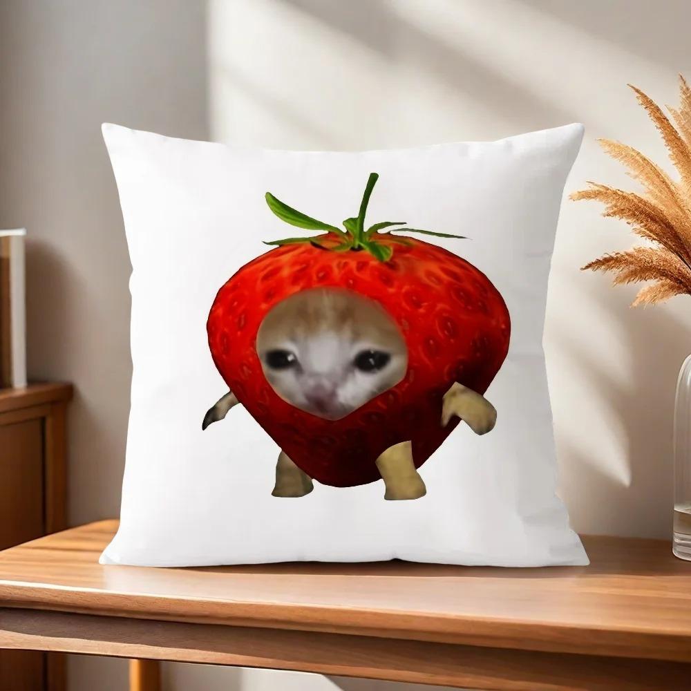 Cat Emoji Pillow Cover, Sofa Chair Cushion Cover, Bedroom Room Dormitory Home Decoration, Funny Gifts