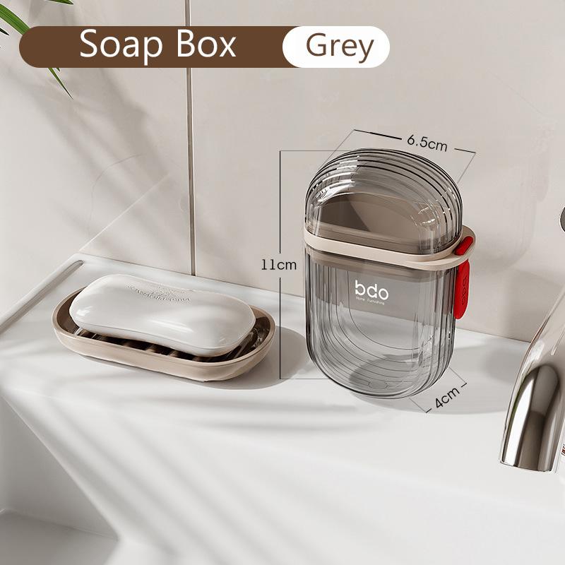 1Pc Portable Soap Dishes Sealed Storage Box Waterproof Travel Home Bathroom Soap Box Outdoor Storage Box Soap Box Organizer Tray