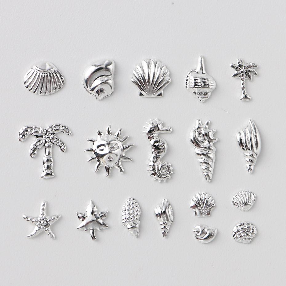 Xiaomi 1 Bottle Ocean Nail Charms Metal Golden Silvery Starfish, Seashells, Conches, Coconut trees Nail Art DIY Accessories Decoration
