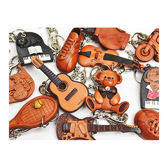Violin Musical Instrument Genuine Leather Bag Charm VANCA CRAFT Leather Story (Handmade in Japan)