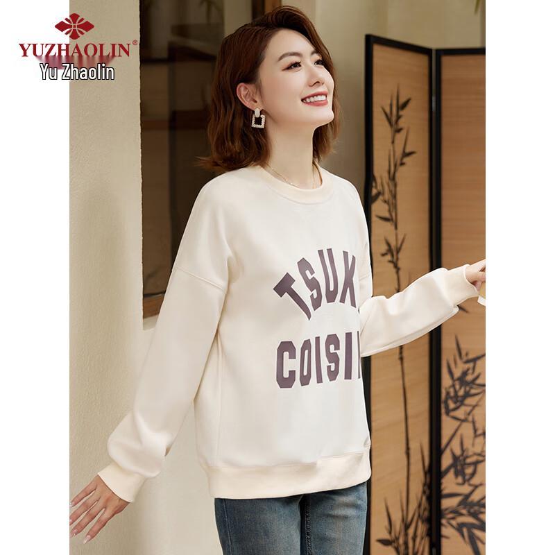 Yu Zhaolin Women's Casual Letter Print Loose Sweatshirt
