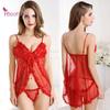 Dámské Sexy Průhledná gáza Babydoll Spodní prádlo Spánek Colthes Krajka Sexy oblečení ŠatyG-String