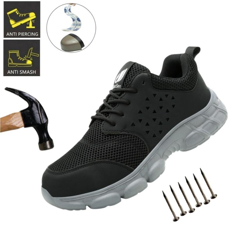 Safety Footwear Men Work Lightweight Sneakers Steel Toe Cap Puncture-Proof Work Shoes Indestructible Male Security Shoes