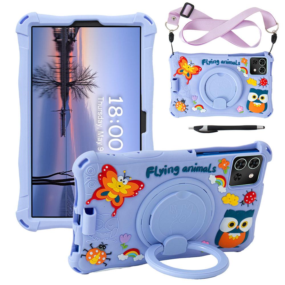 Rotating Cartoon Soft Case for Samsung Galaxy Tab A7 Lite A9 8.7inch SM-T220 T225 SM-X110 X115 Silicone Kids Stand Tablet Cover