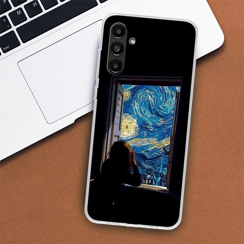 Van Gogh Mona Lisa Funny Art Phone Case For Samsung Galaxy A51 A71 A50 A70 A40 A30 A20E A10 A41 A31 A21S A11 A01 A6 A8 + A7 A9 P
