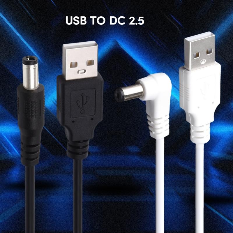 USB To DC5.5x2.5mm Adapter Cable Safe Charging Power Cable DC5.5x2.5 Cable Straight / Curved Head Multiple Protections