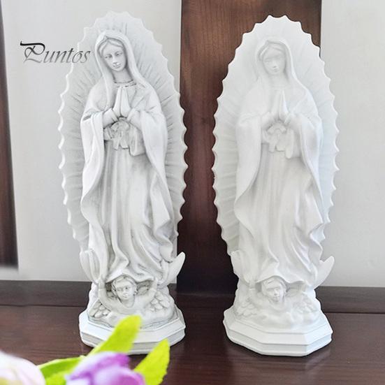Unique Bookcase Accents Our Lady of Guadalupe Religious Statue, Virgin Mary Figurine, Resin Sculpture, Statement Piece for Cabinet Inspirational