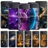 Moon Galaxy Universe Phone Case For Samsung Galaxy Z Flip3 Flip4 Flip5 Case Shell For Z Flip 3 4 5 6 Black Hard Folding Cover