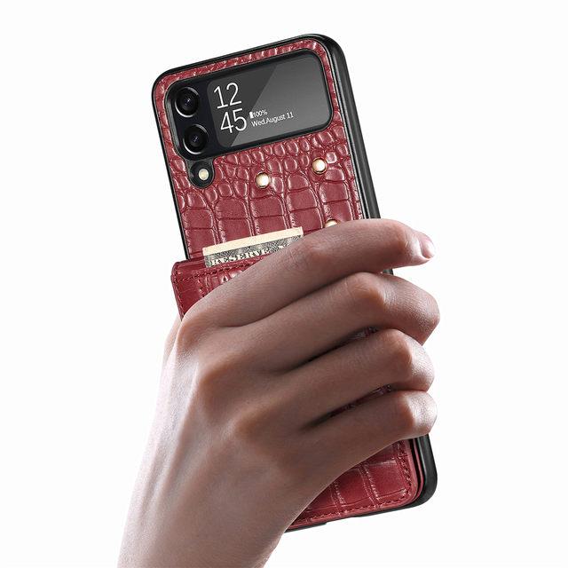 Anti -Shock Full Protection Leather Wallet Case For Samsung Galaxy Z Flip4 5g Flip 4 Zflip4 Card Holder Phone Accessories