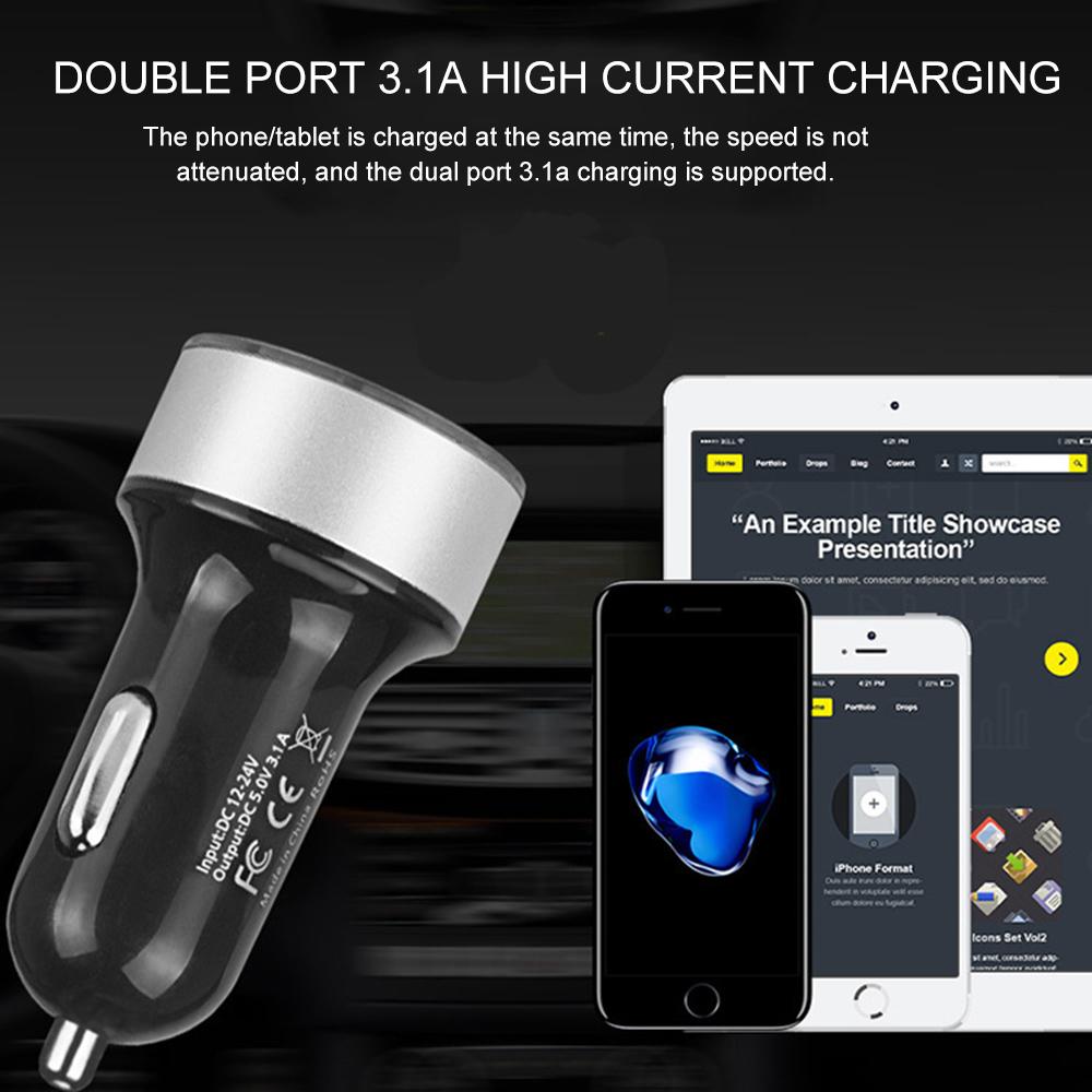QC 3.0 Car Charger Multi-function Dual USB LED Display Voltmeter Monitors Car Cigarette Lighter Charger Adapter Car Supplies