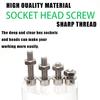 850 PCS Stainless Steel Hexagon Nut and Bolt Combination Set - Including Flat Washer Wrench - M3, M4, M5, M6 Hexagon Head, 4 Spe